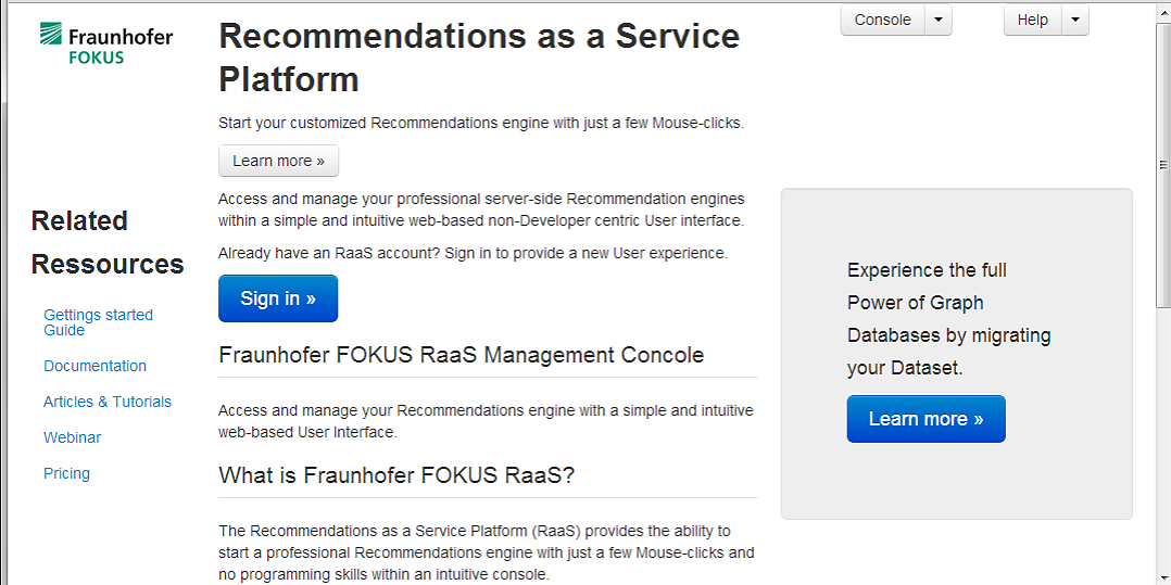 Recommendation as a Service